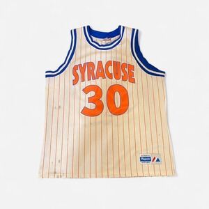 Vintage 80s stripped Syracuse orange white and blue basketball jersey